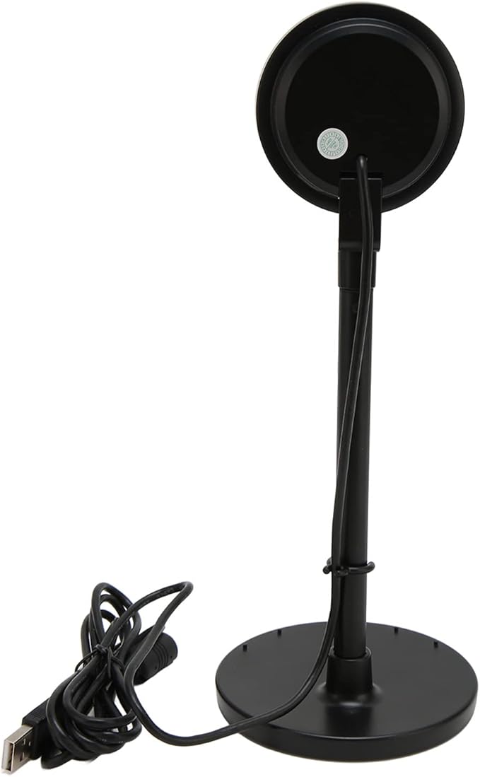 Phone Stand HD Webcam with Adjustable Light Built In Microphone USB HD 1080P Autofocus Web Cam with Retractable Pole for Online Classes Live Streaming(Black)
