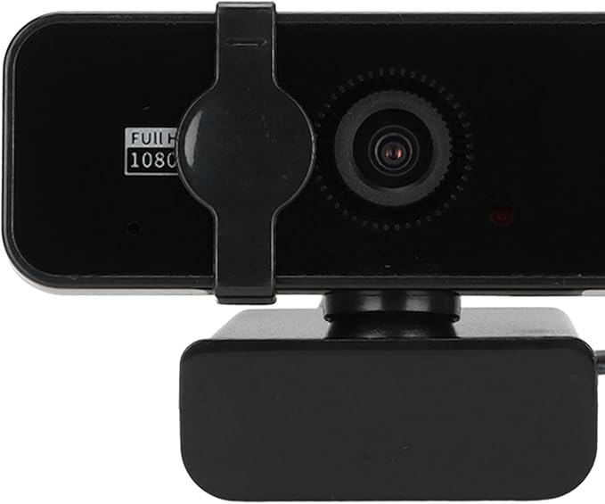 1080P HD USB Webcam with 360° Rotation Inbuilt Mic and Camera Cover for Privacy Protection Plug and Play for Wide Applications