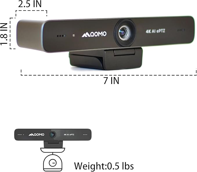 4K Webcam ePTZ Conference Camera with Microphone Ai Face Tracking120°FOV Computer CameraUSB Plug and Play Webcam for Mac/PC/Laptop Zoom/Skype/Facetime/Google Meet/Video Conferencing