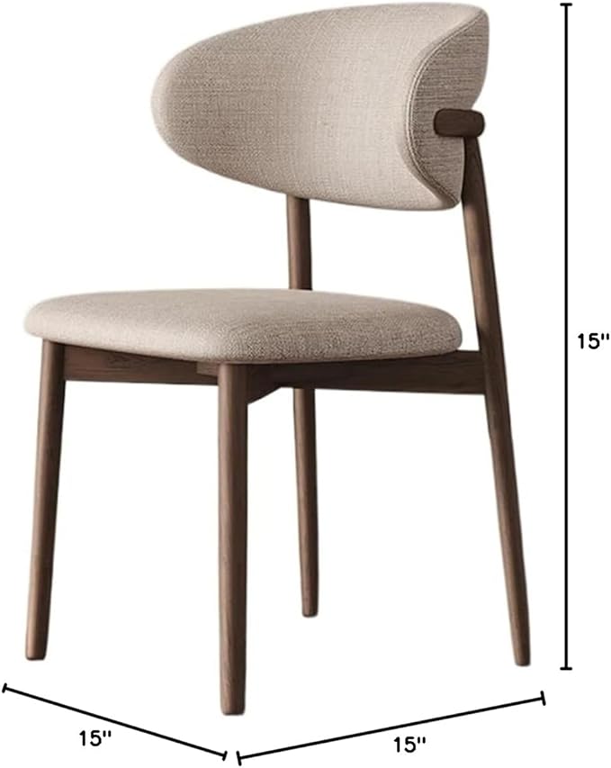 Adjustable Office Computer Chair with Armrest 1pcs Upholstered Dining Chairs Indoor Furniture with Curved Backrest Wooden Frame