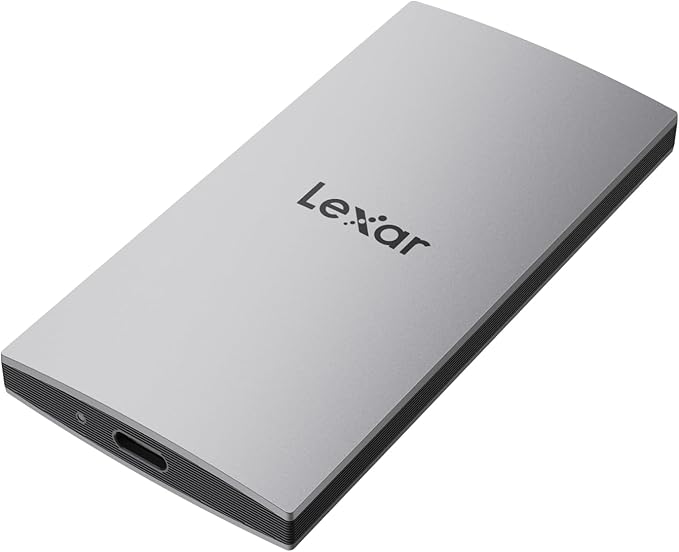 Lexar ES3 1TB External SSD USB 3.2 Gen2 Portable SSD PSSD Up to 1050MB/s Read 1000MB/s Write External Solid State Drive Compatible with iPhone 16/15 Series/Mac/PS5/XBOX/Laptop/PC Silver