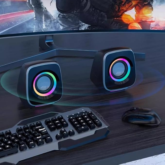 Small Speaker Computer Audio Desktop Gaming Laptop Wired Home