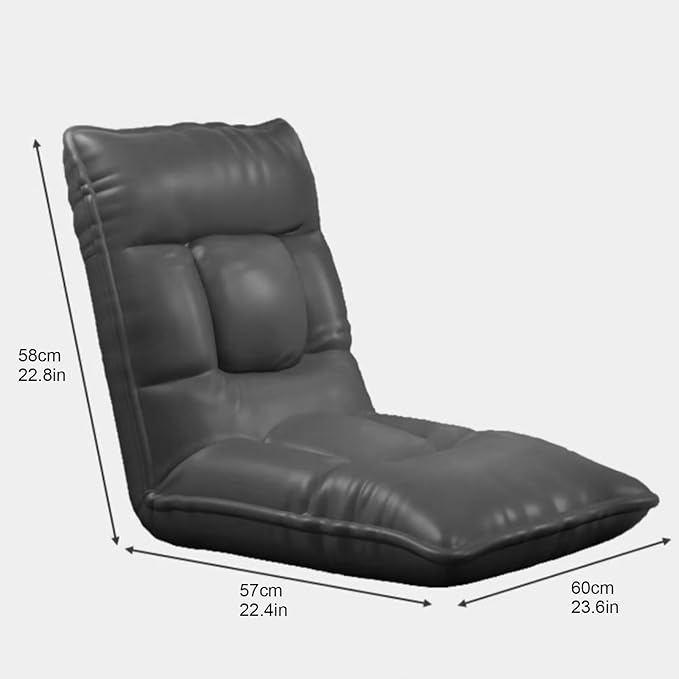 Folding Floor Chair 5-Position Adjustable Meditation Chair with Back Support Portable Floor Seat Lounge Sofa Chair for Reading TV Watching(Brown)