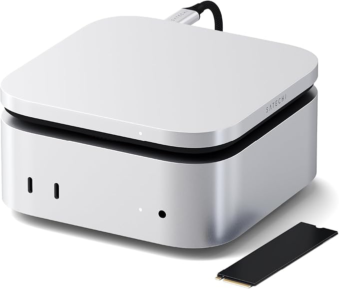 Satechi USB4 NVMe SSD Enclosure for Mac mini M4 M.2 NVMe SSD Enclosure with up to 40Gbps up to 8TB for Sizes 2280/2260/2242/2230mm Compatible with Thunderbolt 5/4 USB4 (SSD Not Included)