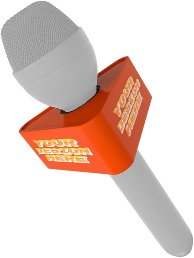 Custom Microphone Logo Box Compatible with RE50/B mic Personalize Omnidirectional Dynamic Microphone Flag (Orange Triangle)