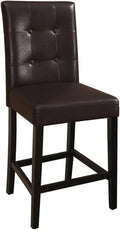 Adjustable Office Computer Chair with Armrest 2pcs Simple Contemporary Brown Finish Dining Chair with Tufted Back