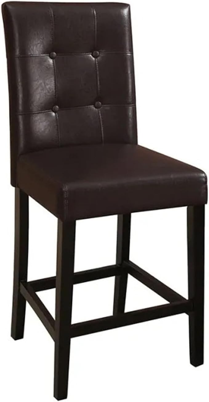 Adjustable Office Computer Chair with Armrest 2pcs Simple Contemporary Brown Finish Dining Chair with Tufted Back