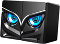 2pcs USB Wired Computer Speakers with Colorful RGB Lighting Surround Sound Subwoofer for Desktop Laptop Gaming and Office Use Compact Stereo Audio External Speakers with Powerful