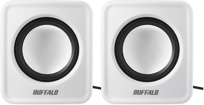 バッファロー Buffalo BSSP105UWH PC Speaker USB Powered Compact Size White