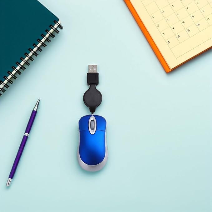 Veemoon 3pcs Mini Retractable USB Mouse Ultra Compact Laptop Mouse Portable Wiredmouse for PC Laptop Computer Home Office Outdoor Travel - Plug &ampAmp Play Corded Silent