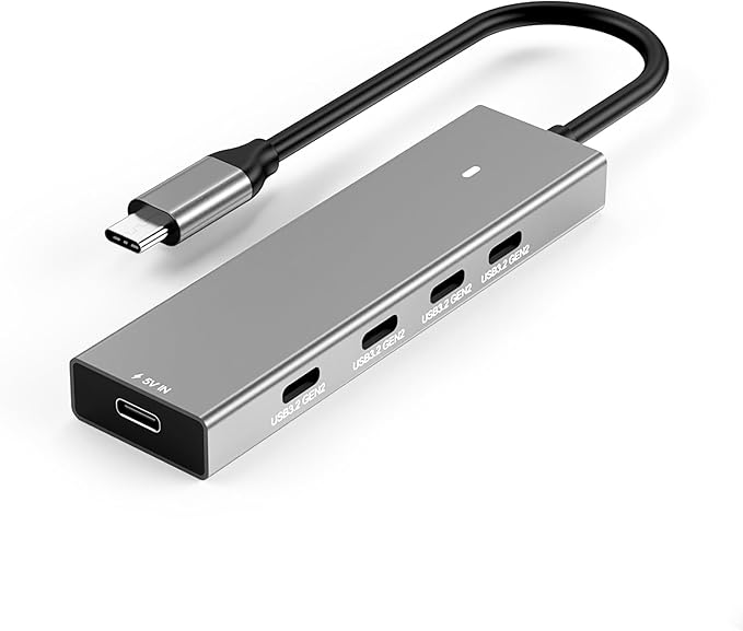 TypeC Hub 1 To5 Port 2A2C Splitter Usb3.2 10G Hub Adapter for Computer Laptops 10Gbps TypeC Docking Station