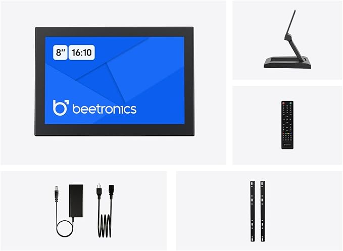 Beetronics 8-Inch Full HD IPS Monitor - Professional Industrial-Grade Display | HDMI VGA BNC RCA Inputs | Durable Metal Housing Matte Screen 24/7 Continuous Operation Wide Viewing Angle - 8HD7M