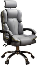 Adjustable Office Computer Chair with Armrest Computer Chair Office Household Movable Lifting Gamer Backrest Swivel(Grey)