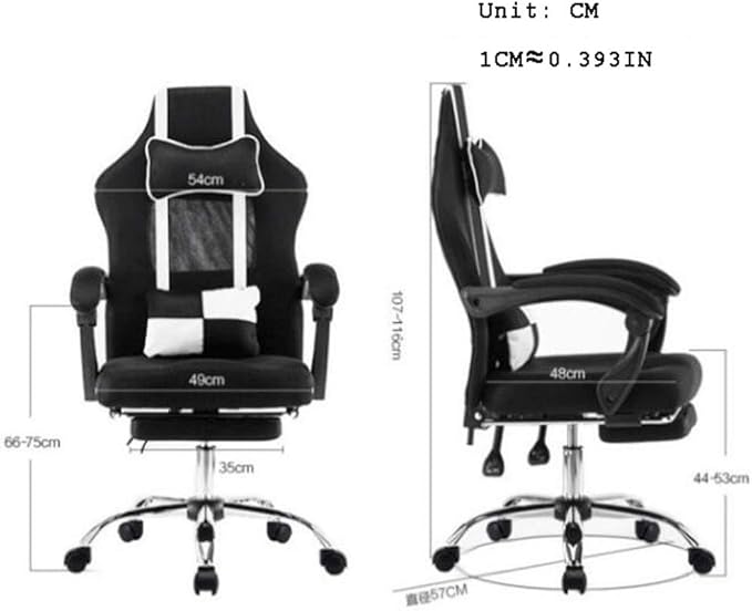 YYDS Chair Gaming Chair Executive Ergonomic Swivel Chair with Headrest and Lumbar Pillow Computer Chair Mesh Esports Chair Ergonomically (Color : Black Size : Aluminum Alloy feet)