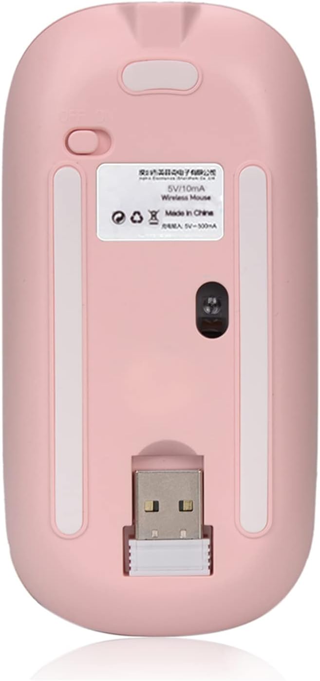 Pink Colorful Bling Luxury Crystal Rhinestone 2.4G Wireless Mouse for Laptop Computer Cute Mouse for Girls - Pink Colorful