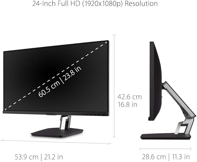ViewSonic TD2455 24 Inch 1080p IPS 10-Point Multi Touch Screen Monitor with Advanced Dual-Hinge Ergonomics USB C HDMI and DisplayPort Out