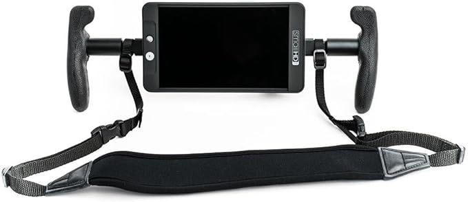 SmallHD Lightweight Black Rubber Monitor Handles with Adjustable Neoprene Neck Strap