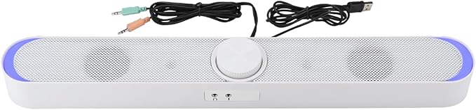 Wireless Speaker PC Speaker Computer Household Desktop Soundbar (White)