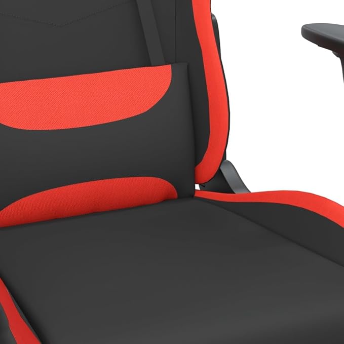 Gaming Chair Ergonomic Black and Red | Computer Desk Adjustable Game Gamer Chairs with Lumbar Support | Ideal Room Office Comfortable Seat