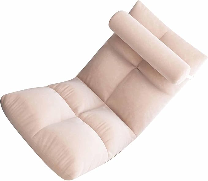 Zerodis Adjustable Backrest Floor Chair Heavy Duty Metal Frame Sofa Chair Soft and Thick Flannel Gaming Chair Suitable for Napping Reading Gaming and Meditation ()