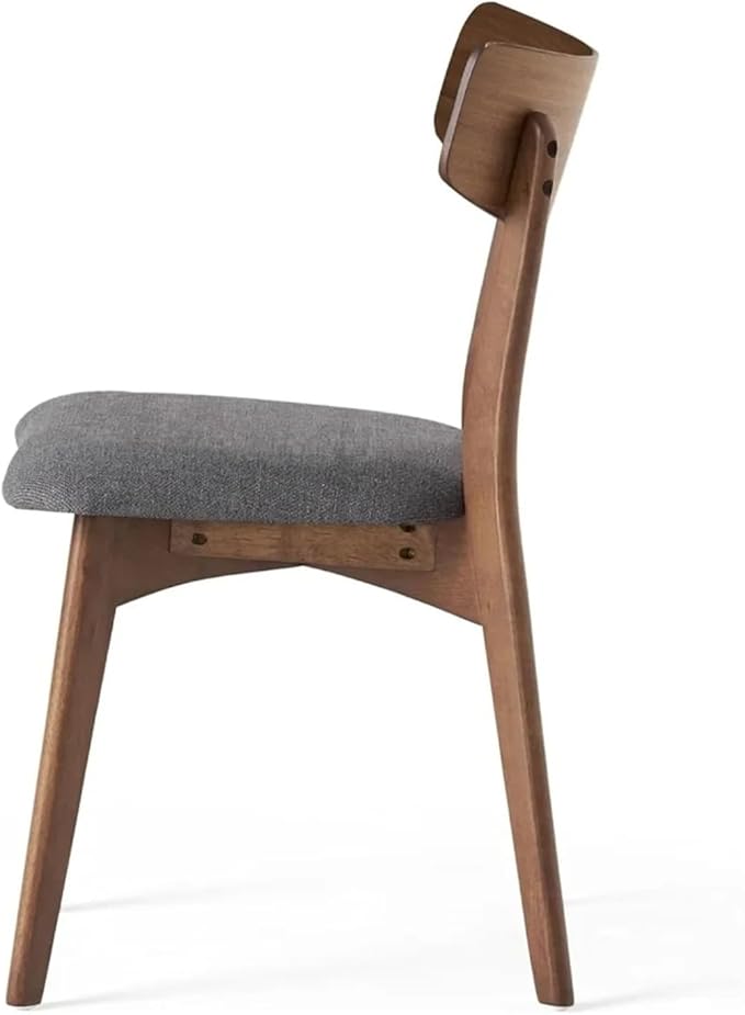 Adjustable Office Computer Chair with Armrest 1pcs Upholstered Dining Chairs with Curved Backrest and Wood Legs Walnut Finished Frame