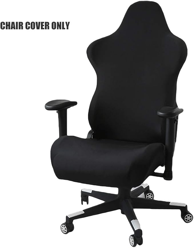 Screwcoovers Extendable Gaming Chair Black Covers – Ergonomic Office Computer Chair for Gaming Office Chair (No Chair)