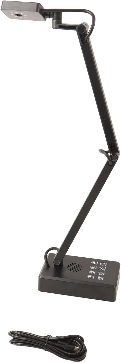 16MP Auto Focus 4K Webcam for Online Learning USB Document Camera with Microphone for Web Conferencing Flexible Arm Teaching Camera Teachers Black