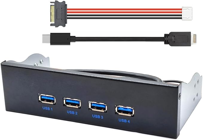 CY 10Gbps USB 3.1 Type-A HUB 4 Ports Front Panel to Motherboard Type-E Connector Cable 10Gbps for 5.25 CD-ROM Bay Tray