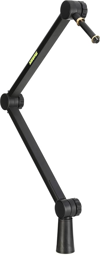 Shure MV7+ Podcast Dynamic Microphone with Articulating Desktop Boom Arm. OBS Certified Enhanced Audio LED Touch Panel USB-C &amp XLR Outputs Auto Level Mode Digital Pop Filter Reverb -Black