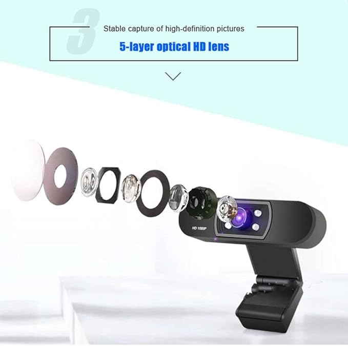 Webcam 1080P HDWeb Camera with Built-in Microphone 1920 X 1080p Widescreen Video