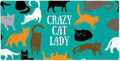 Crazy Cat Lady Teal Orange Black Brown Large Gaming Mouse Pad Desk Mat with Stitched Edges Non-Slip Base