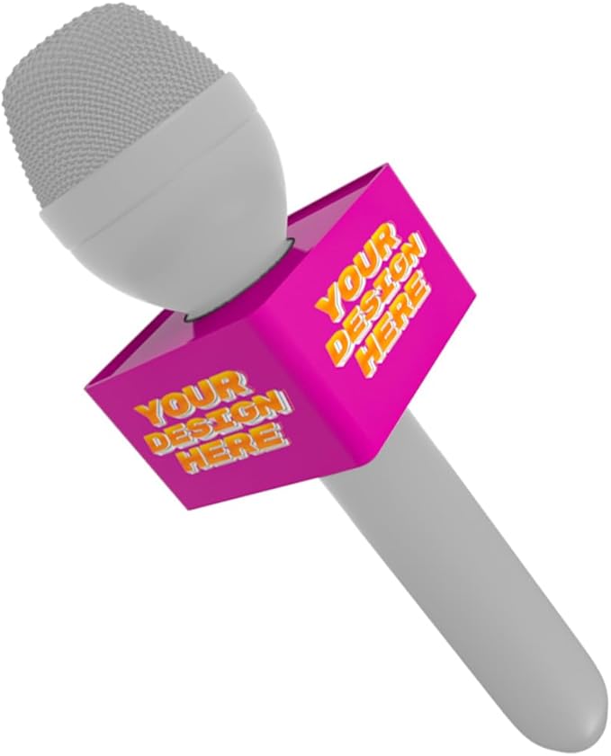 Custom Microphone Logo Box Compatible with RE50/B mic Personalize Omnidirectional Dynamic Microphone Flag (Pink Square)