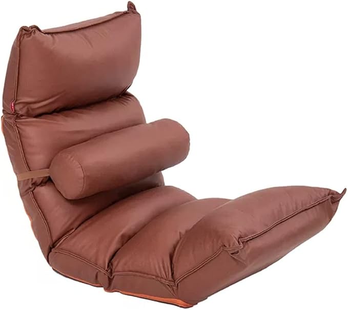 YCKEGEW Bedroom Recliner Chair Floor Padded Seating High Back Reading Gaming Lounge Chair Reading Gaming Chair for Adult and KidsBed Chair Yoga Chair (Color : Orange)