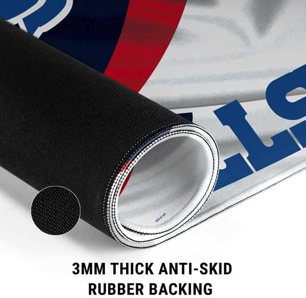 Skinit Extra Large Gaming Mouse Pad - Officially Licensed Buffalo Bills Design with Stitched Edges Waterproof Non-Slip Rubber Base Desk Mat for Keyboard &amp Mouse 35.75 x 15.4 inches