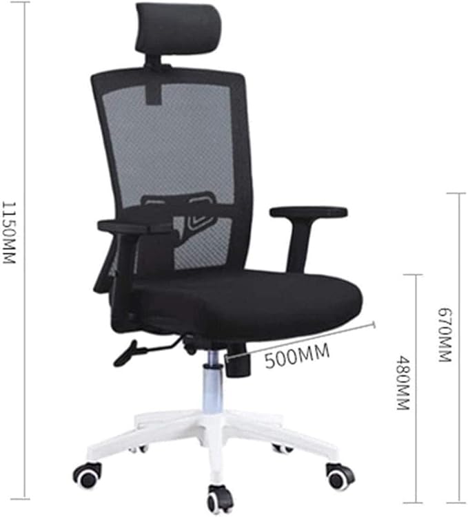 Ergonomic Office Gaming Chair with Adjustable Headrest &amp Lumbar Support Mesh Back Swivel Computer Chair Black