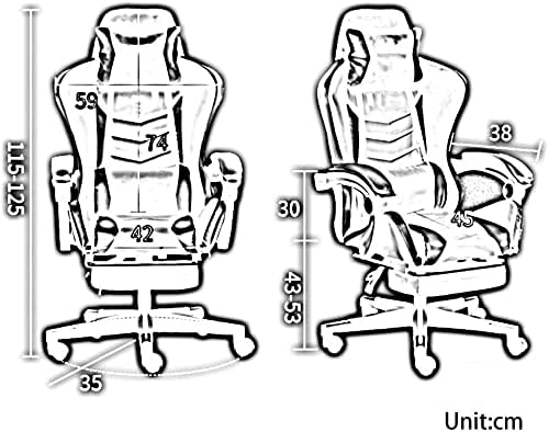Office Chair E-Sports Chair Ergonomic Racing Swivel Chair high Back Gaming Chair with Footstool Office Chair Computer Chair Chair (Color : Black) Needed