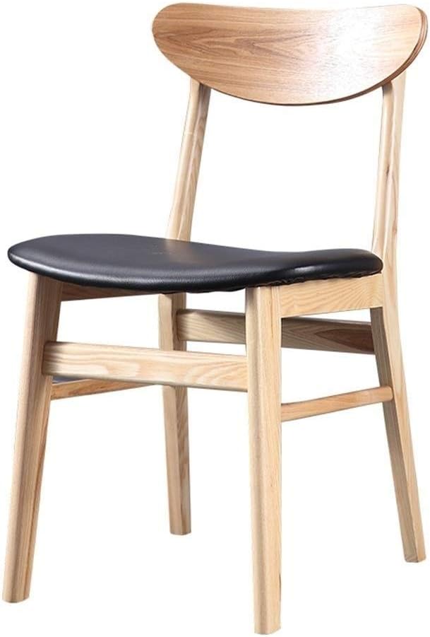 Office Chair Gaming Chair Computer Chair Dining Chair Slipcovers Balcony Chair Solid Wood Backrest Chair Home Leisure Study Chair Bearing Weight 130kg (Color : Wood Color Size : 464875cm)