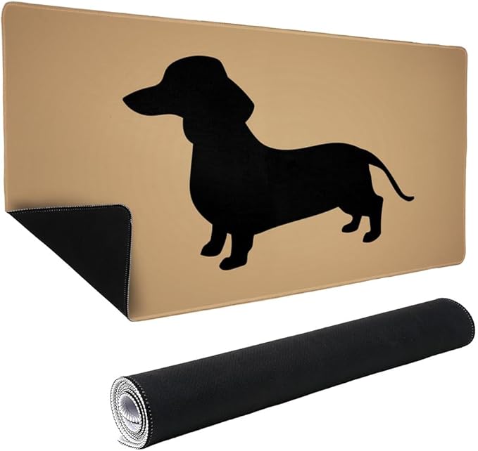 Dachshund Wiener Dog Large Gaming Mouse Pad Desk Mat with Stitched Edges Non-Slip Base for Gamer Home and Office