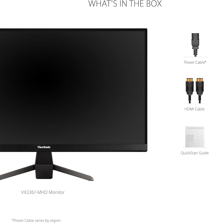ViewSonic VX2267-MHD 22 Inch 1080p Gaming Monitor with 100Hz 1ms Ultra-Thin Bezels FreeSync Eye Care HDMI VGA and DP