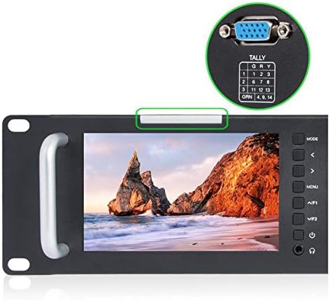 FEELWORLD Triple 5 2RU 800×480 Broadcast LCD Rack Mount Monitor with 3G-SDI HDMI AV Input and Output T51