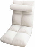 AUNMAS Floor Chair Adjustable Backrest Skin Friendly Flannel Heavy Duty Metal Frame Foldable Sofa Chair for Reading Gaming Working Watching TV and Meditation Suitable for (White)