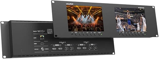 LILLIPUT RM-7029S Dual 7 inch 3RU Rackmount Monitor with 3G-SDI HDMI 2.0 Input Out Put 1920x1200 Full HD Resolution