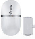 ProtoArc USB C Wireless Bluetooth Mouse Multi-Device HubMouse for Business and Travel with Type C Hub Portable -White