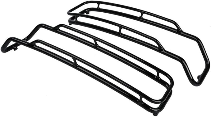 Black Top Hard Saddlebags Lids Rack Rail Guards Iron Saddlebag Guard-Type BTHSLRRGFFHT1 Compatible with Harley Davidson