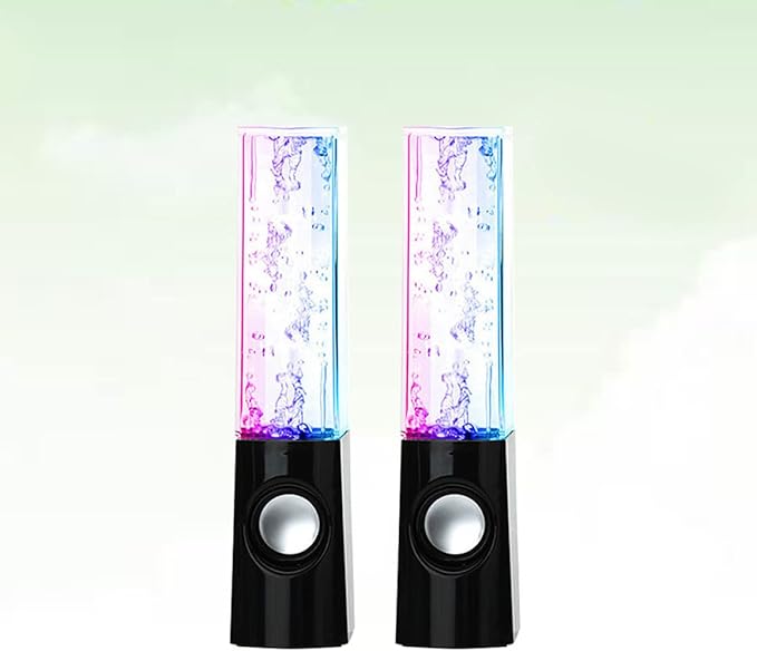 Mobestech 2-in-1 Music Fountain Speaker Computer Desktop Speakers Lights Water Spout Ideal for Home Events