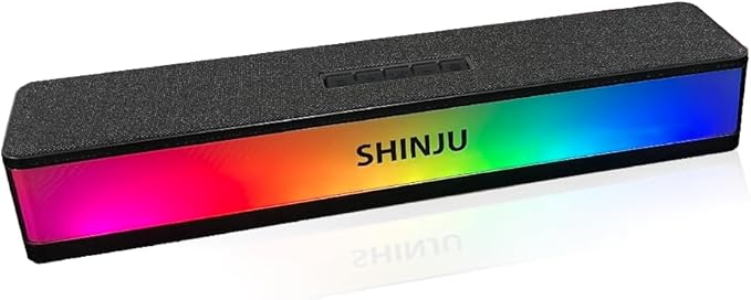 ShinJu RGB Computer Speakers for Desktop PC Gaming Accessories 5.3 Bluetooth Sound Bar for Monitor Speakers Aux Plug in 3.5mm / USB/TF Card Gaming Speakers for PC Bocinas para PC Gamer