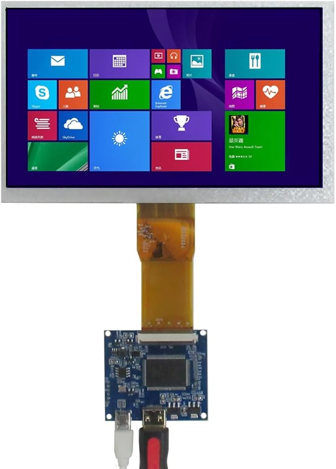 Generic 7 Inch 1024 * 600 DIY Portable LCD Display Screen Monitor Mini-HDMI Driver Control Board PC Computer Secondary Screen black 7C GQ -852