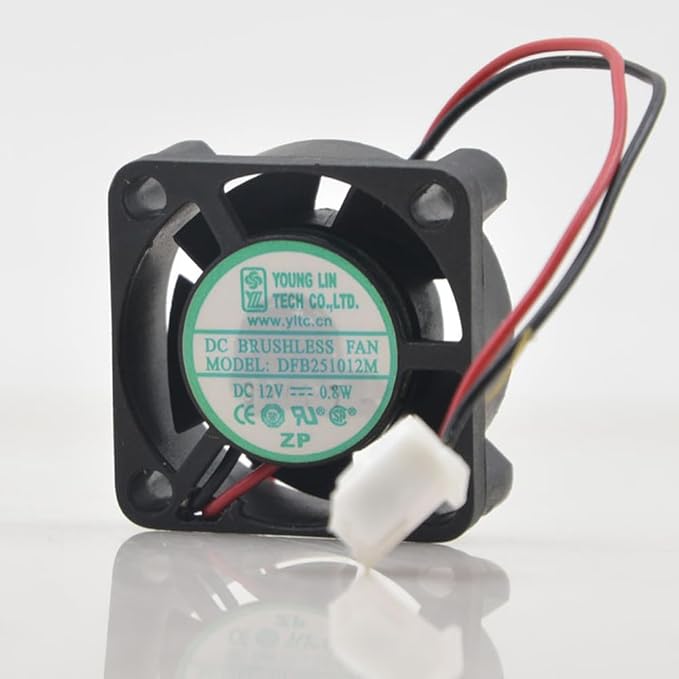 DFB251012M 25mm 12V Silent Small Fan - 2-Wire 2-Pin Notebook Cooling Fan Low Noise High Speed 3.23CFM Airflow