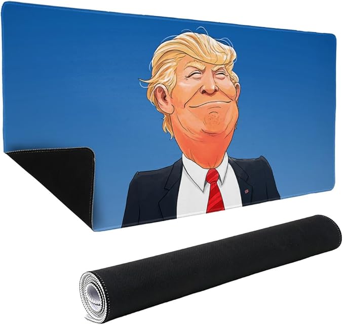 Happy Donald Trump Make America Great Large Gaming Mouse Pad Desk Mat with Stitched Edges Non-Slip Base