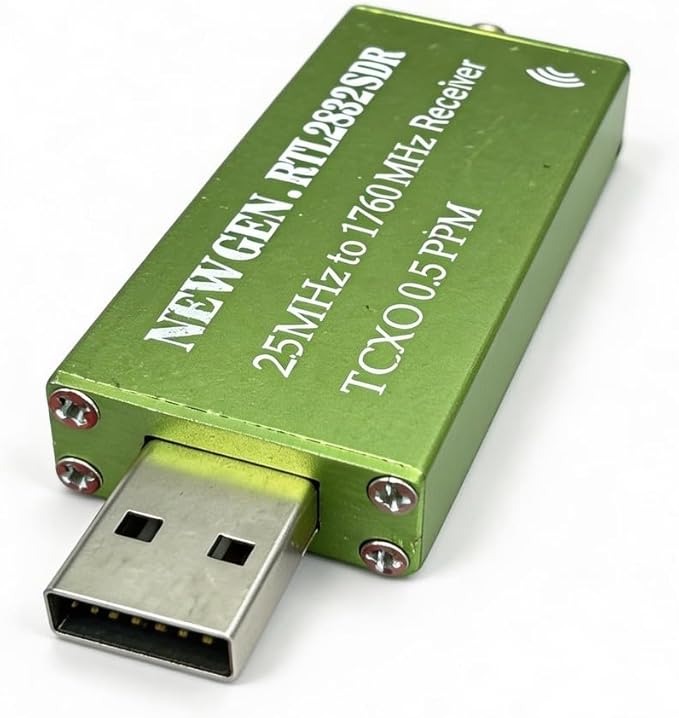 RTL-SDR RTL2832U R820T 1PPM TCXO HF BiasT SMA Software Defined Radio 25MHZ TO1760MHZ (Green)